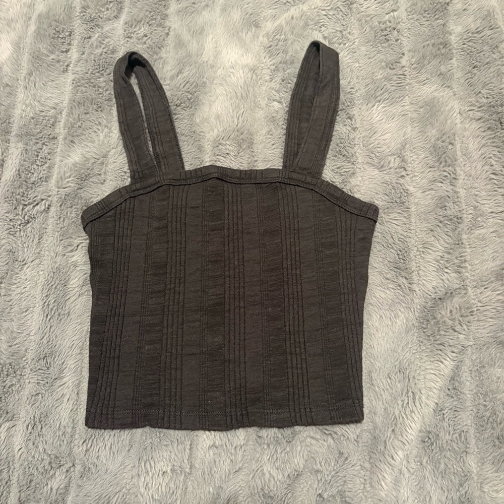 American Eagle Outfitters Charcoal Crop Top